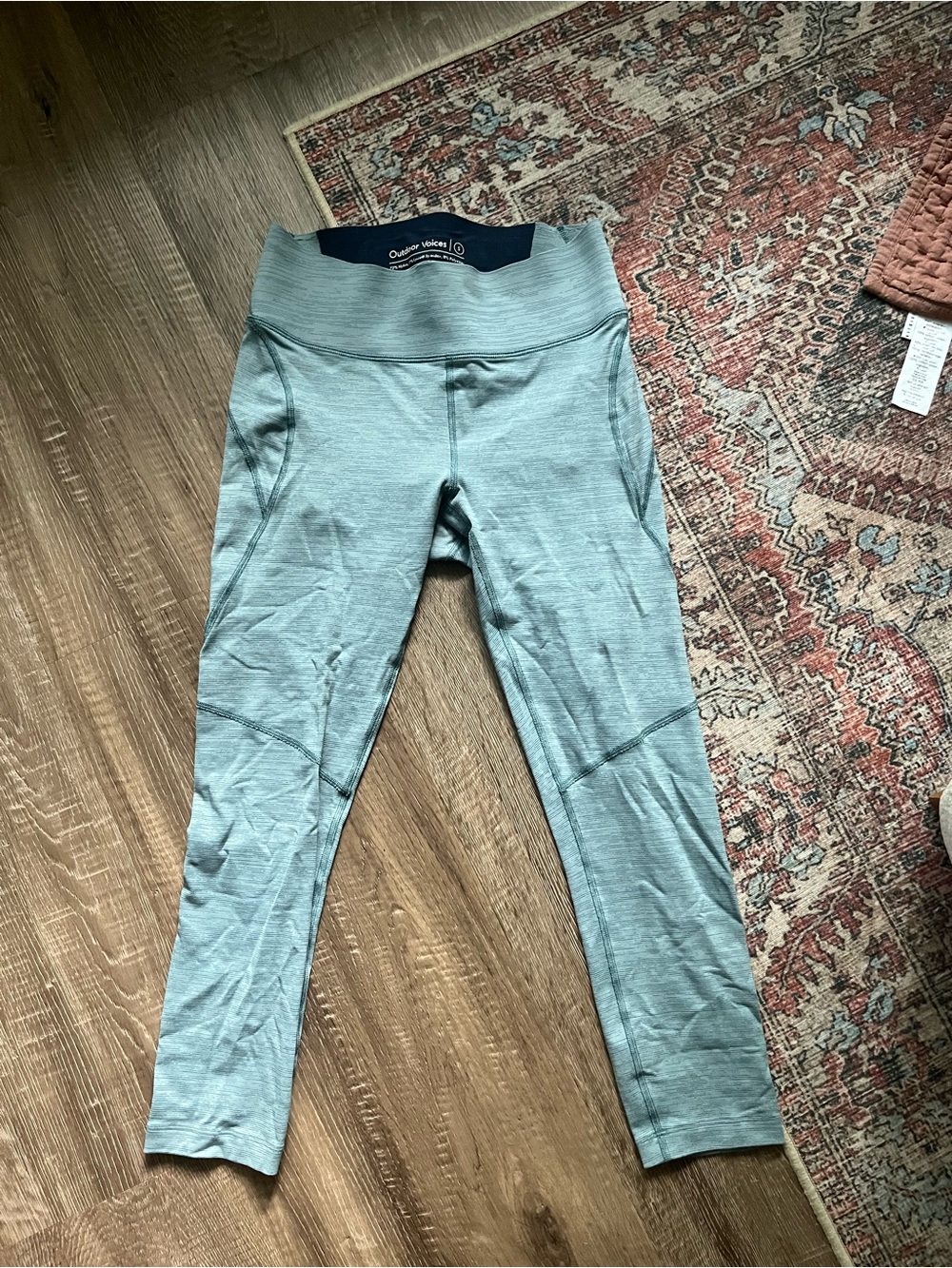 Women’s Tech Sweat Light Teal Active Cropped Leggings - Outdoor Voices